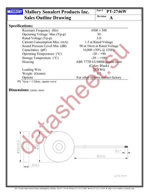 PT-2746W datasheet  